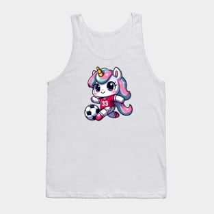 Football Unicorn Olympics ⚽🦄 - Goal! Score with Cuteness! Tank Top